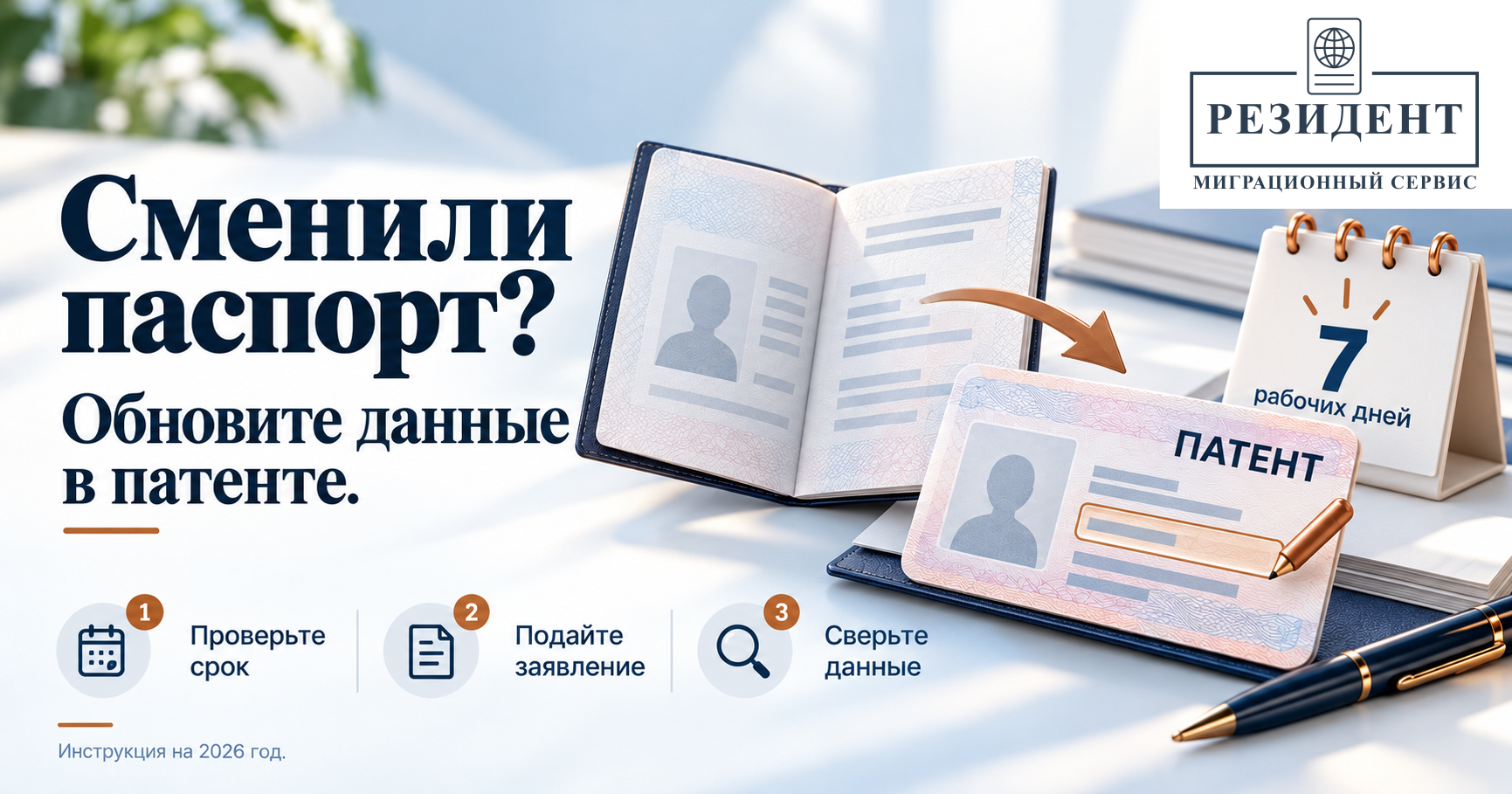Замена паспорта: что делать с патентом на работу в 2026 году